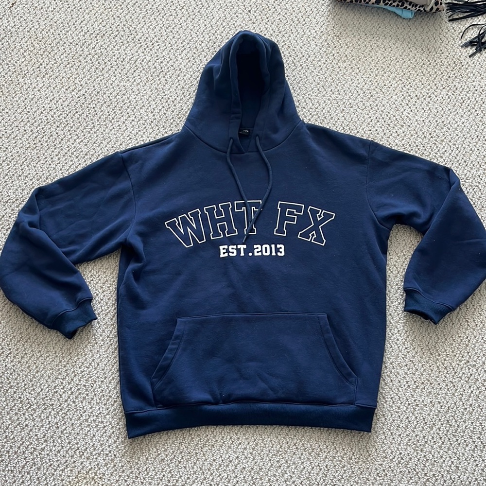 White Fox navy hoodie size S/M